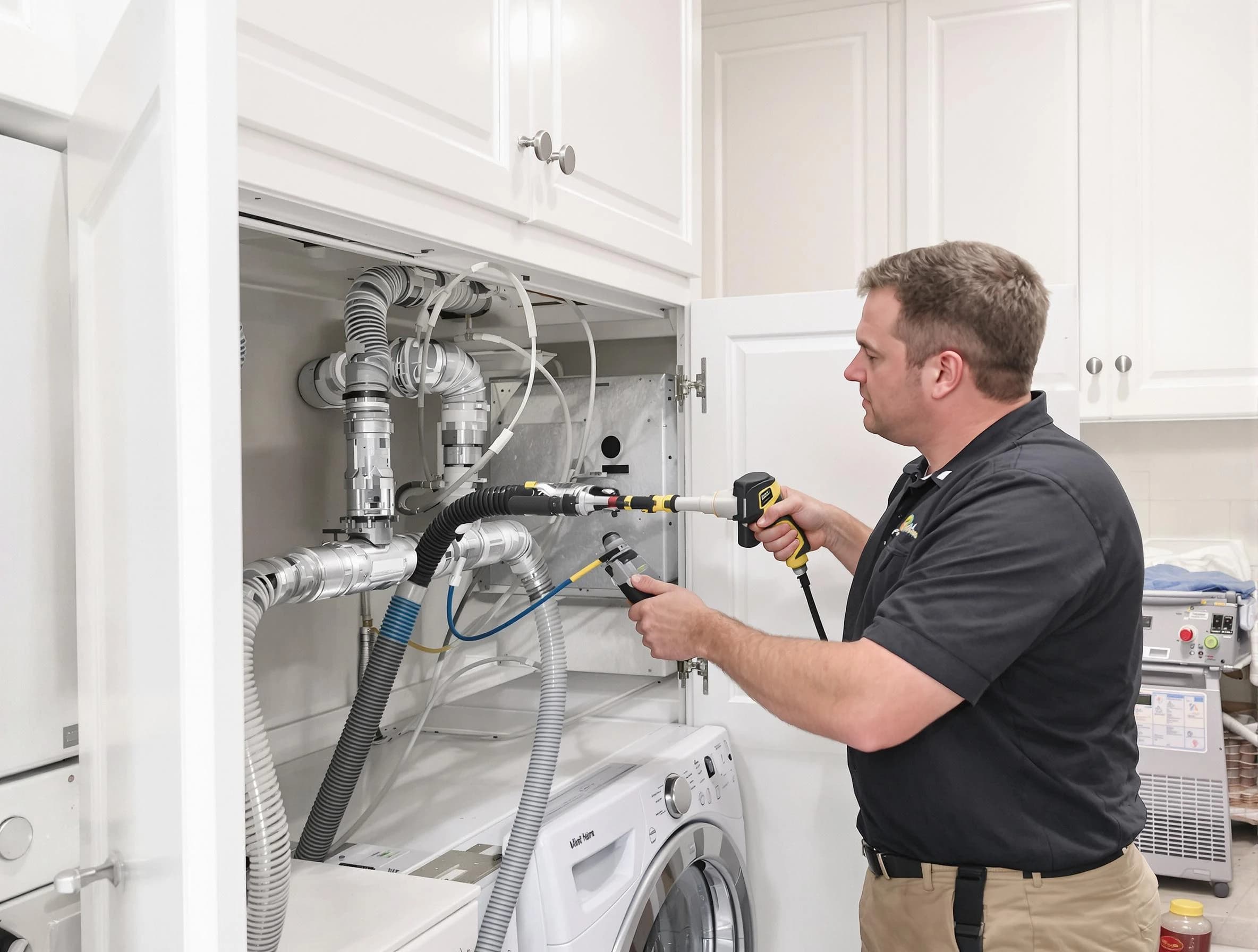 Dacula Dryer Vent Cleaning professional removing severe blockage from a clogged dryer vent in Dacula