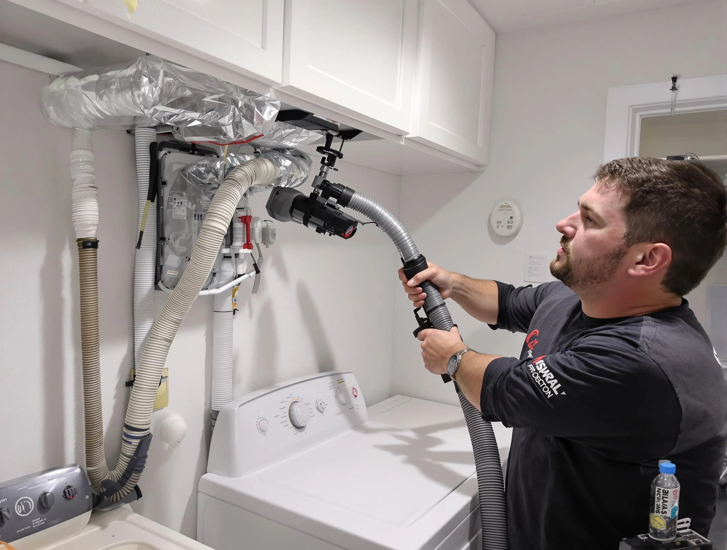 Dacula Dryer Vent Cleaning certified technician performing safety-focused gas dryer vent cleaning in Dacula