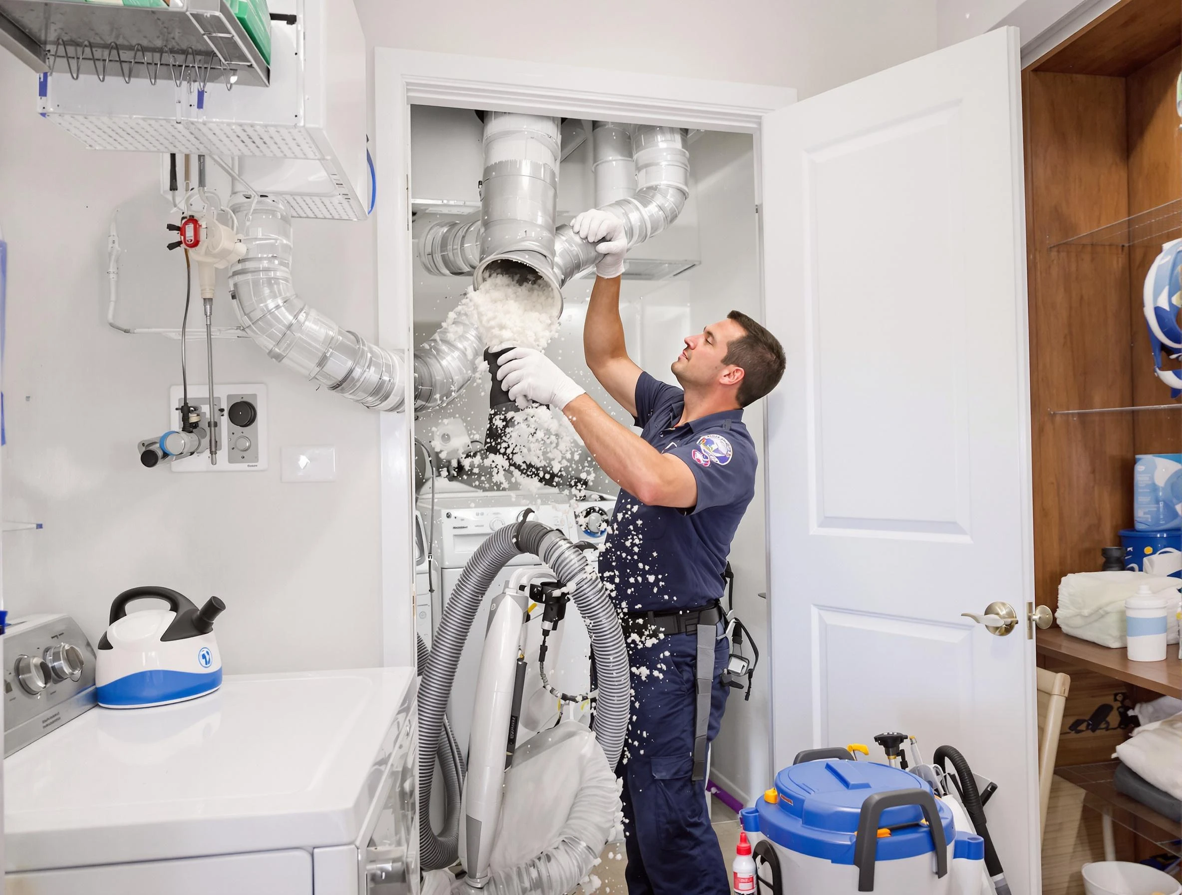 Dacula Dryer Vent Cleaning technician delivering thorough residential dryer vent cleaning service in Dacula
